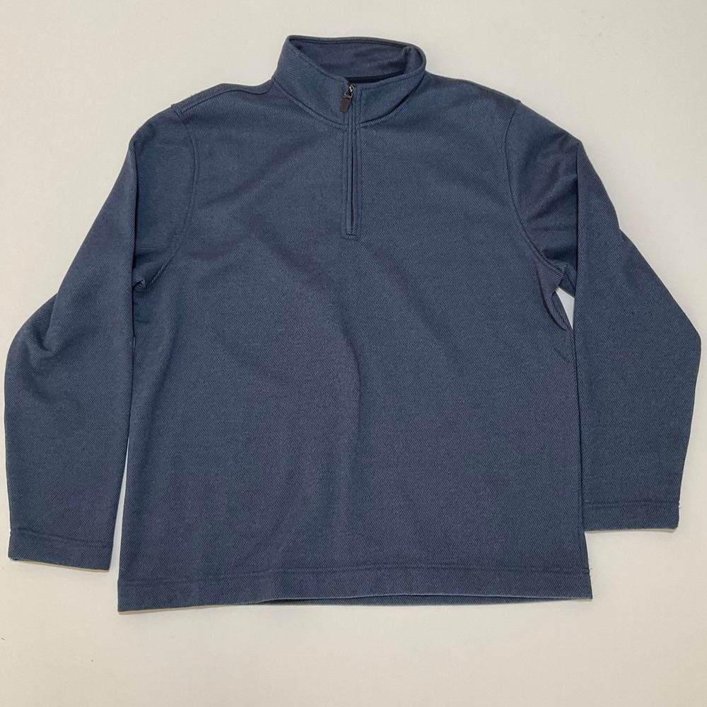 Van Heusen Mens 1/4 Zip Pullover Classic Fit Blue Heather Size XL